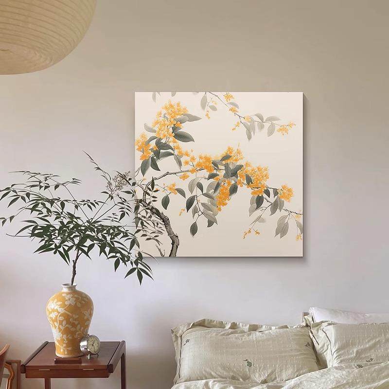 《桂花》新中式客国中厅装饰画轻法式国风寓好花卉画意SNZA2023餐