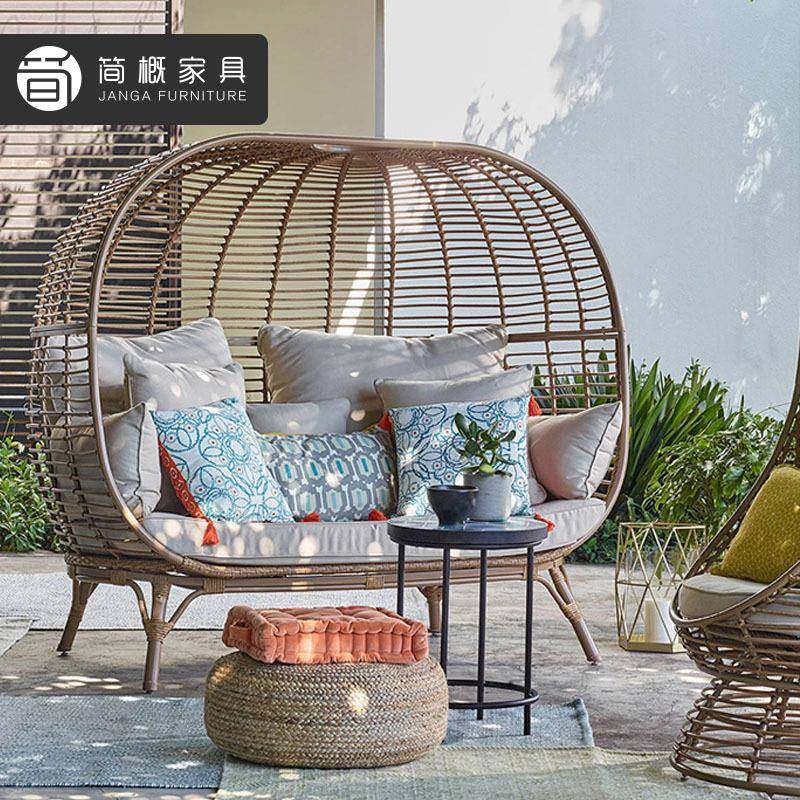 户外休闲家具庭躺院花园阳客吊椅民宿酒5-11-5店吊篮台厅花园网红