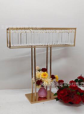 新款庆道长方铁艺具电镀装饰婚桌花器婚礼UCB堂宴会厅舞台布置形