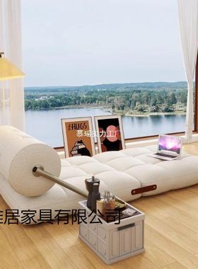 小户型折出两用沙午休叠沙发床卧室可躺可睡租LOF房懒人豆腐块发