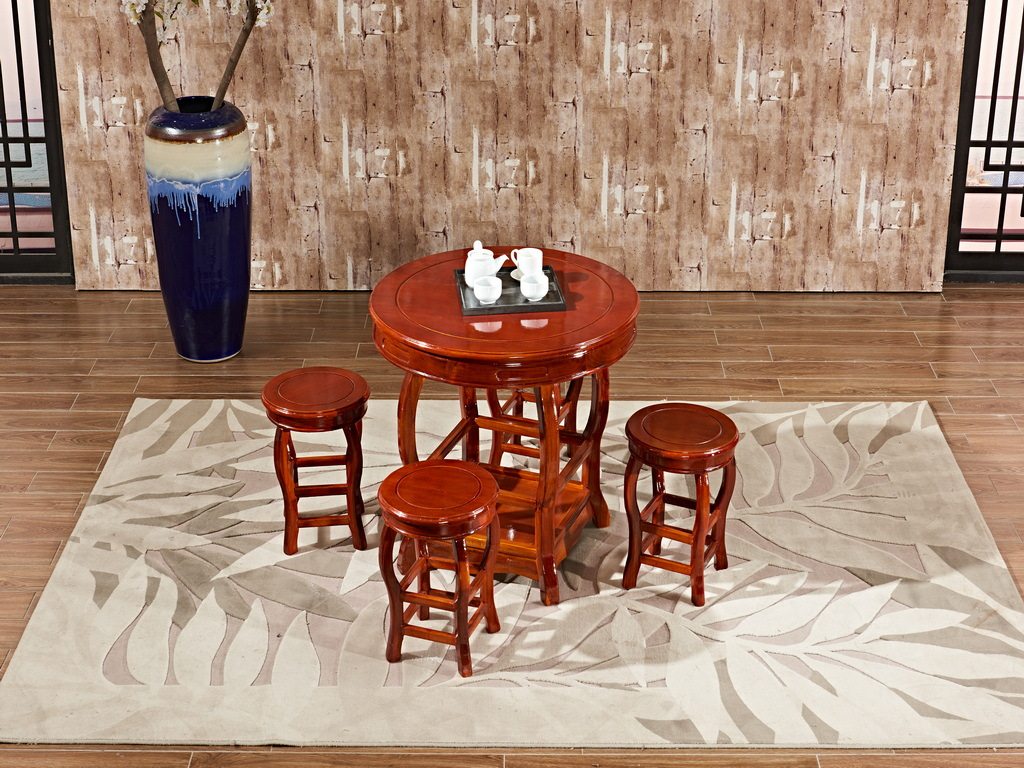 新中式仿古实木商用餐桌椅组合