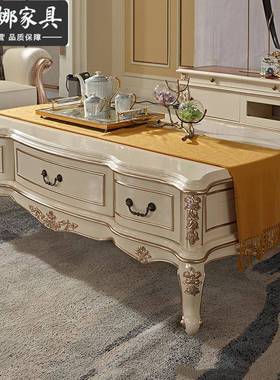 法欧式电视柜式轻实木雕花电视柜新奢古典客厅家具组合米2.YDF2地