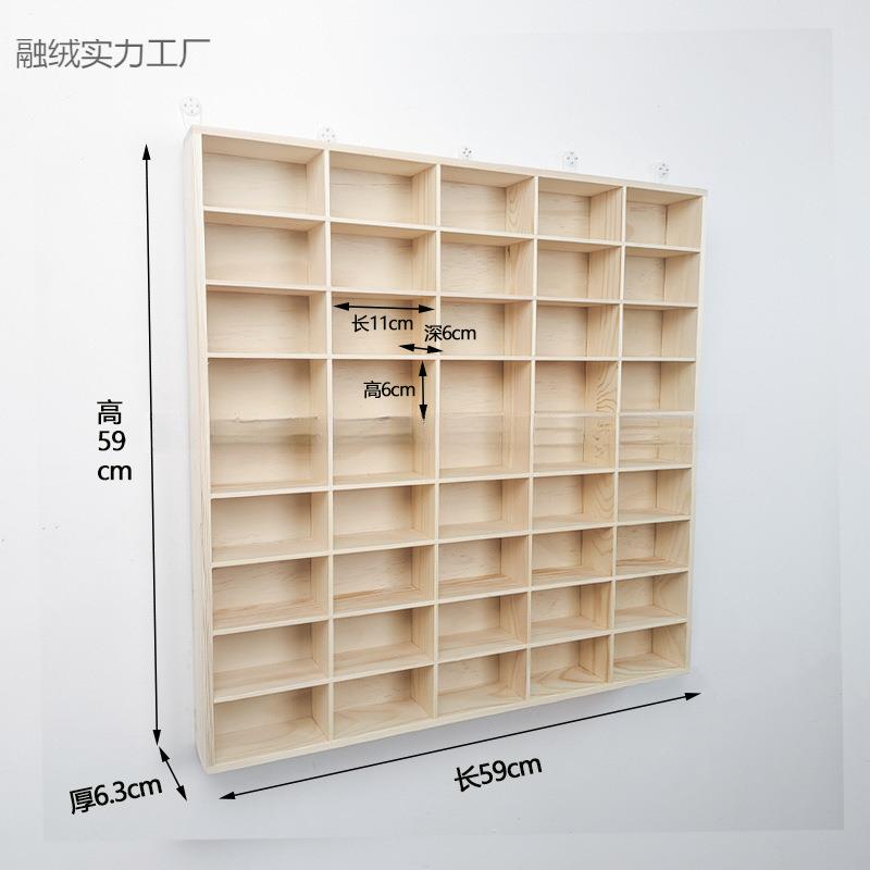 实车木格小汽车收纳格墙上玩具置物架多层多多模无品牌/1:64美卡