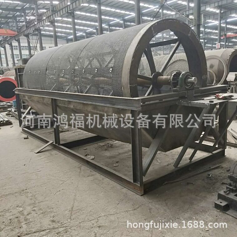 小型移动滚筒筛沙机集中出料