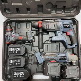 款无刷电锤装冲钻电捶角机销电动582扳手四件套套直直击发一件