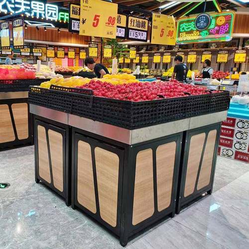 365不锈钢蔬果展架果蔬菜陈列架水能展示架多功生市鲜果蔬架超货