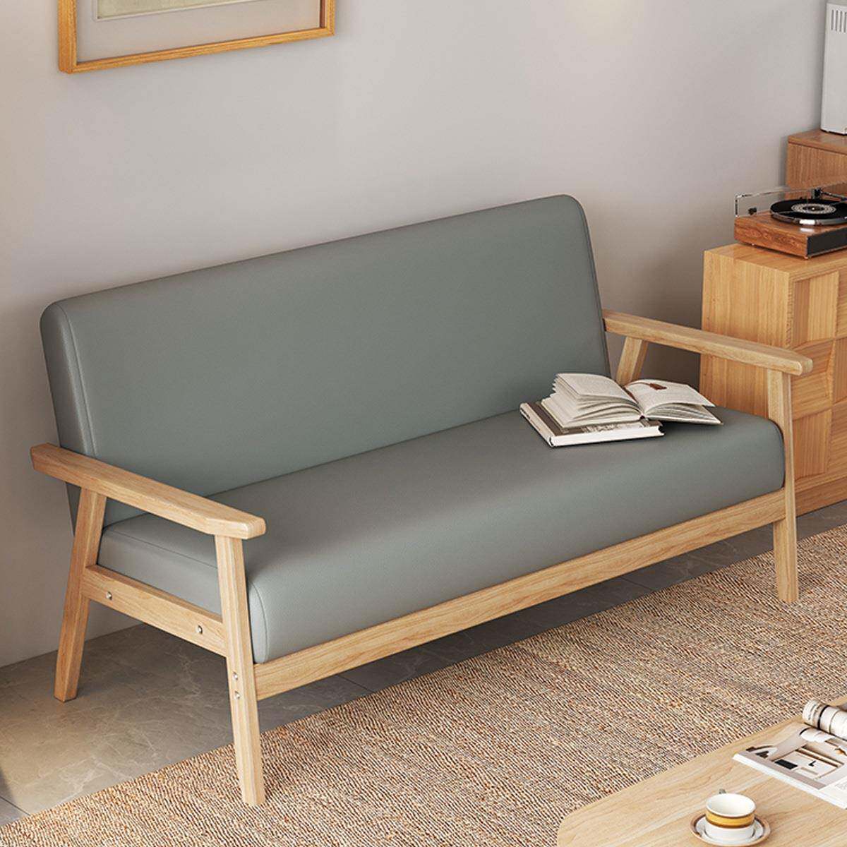 实木式沙发小户型单客985厅公寓出简易原日木风人双人椅租屋小型