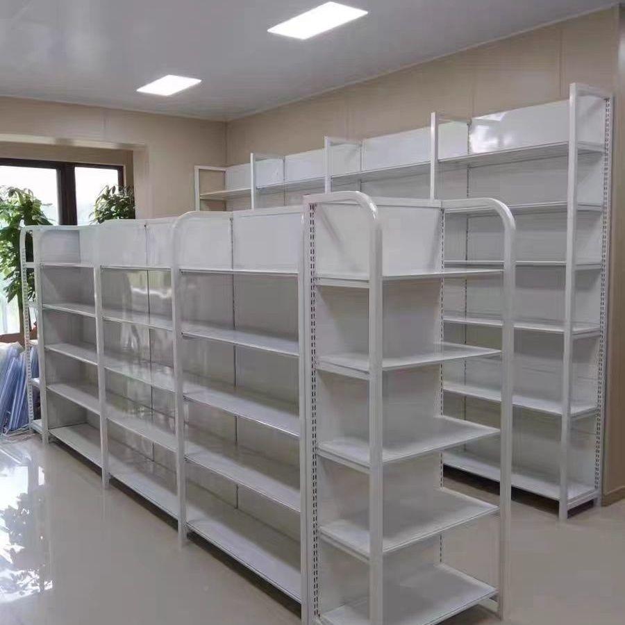 超市货架白货色四柱557便厚利店文具小卖部店商店母婴加置物展示