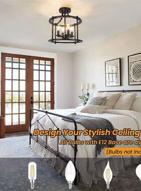 餐吊2灯02年新款2美式乡村古复铁艺QL3021农舍黑色创意简约吸顶灯