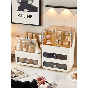 化妆品收纳盒桌面高级感防尘大容量梳妆台置物架护肤品整理箱柜子
