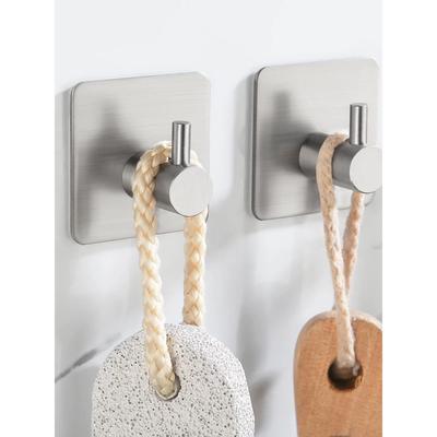 加厚304不锈钢挂钩浴室厕所墙毛巾衣服挂钩可触及豪华无打孔挂钩