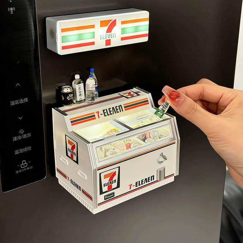 便利店冰箱贴厨房装饰摆件装饰品微缩冰箱模型冰柜摆件迷你可爱