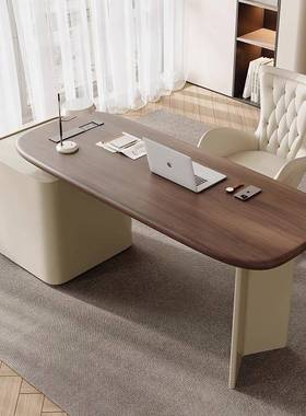 古式复风书桌奶油风33094书房家用办公脑桌轻奢现代电简约医法美