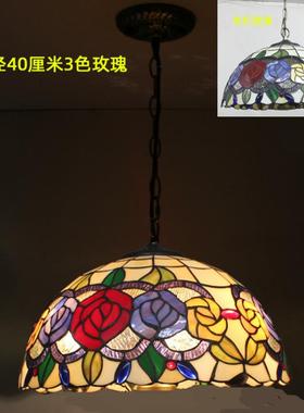 py欧式复古蒂尼凡色彩玻璃酒玄51379吧餐厅吊灯创意田园卧室关阳