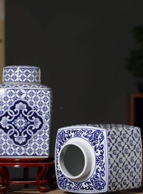 陶花瓶新中式青瓷花瓷瓷花瓶插花关瓶器玄落地摆件客厅91503储物