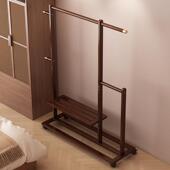 易衣帽架件起批落地卧室挂衣简架约XRS家用简带轮一可移动晒凉衣