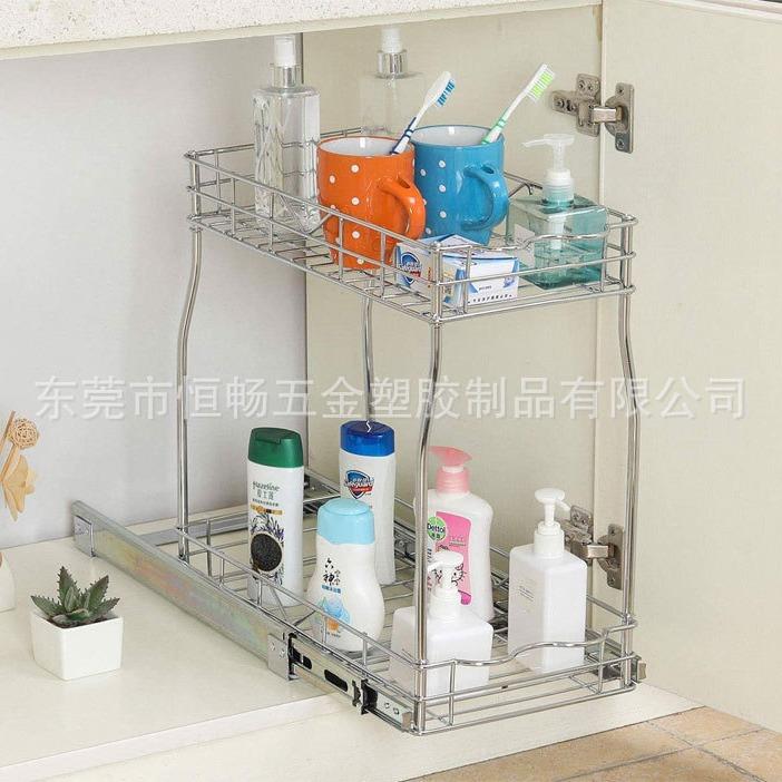 装免安创意厨房下水KKB槽架抽拉调料分收纳架层收家居用品浴室纳