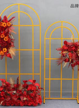 婚庆仿真花婚礼布置ZRF韩式橱屏风子铁拱门架舞台迎宾区窗场艺景