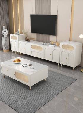 ?新款奶代油风几客厅家用户型收纳柜现XXT-6简茶约实木岩板电视柜