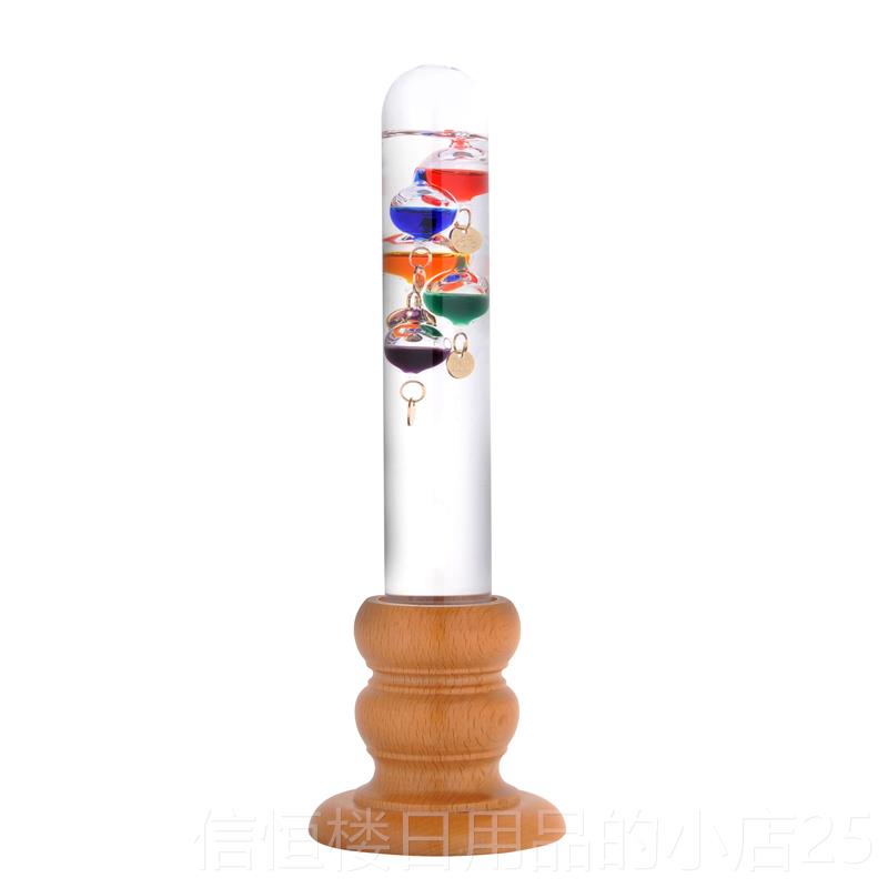 高档创家居装饰复古伽利略璃温度计新年小礼活礼品动书架摆意设玻图片