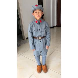 高档一儿童红军演出服八期路衣服新四军军成人红军时服装 合唱表六