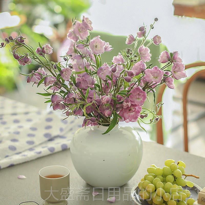 高档青白芍药花瓶 家居装饰餐包桌别客厅简约中闲式陶瓷水养邮 趣图片