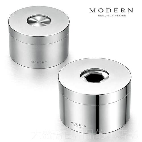 高档德国流MODERN创意个防性潮烟灰不锈钢封闭式缸带盖飞灰男礼品