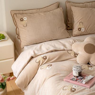 高档少女心冬加单保暖牛奶绒四件套季儿童卡通男女被套床床笠款厚