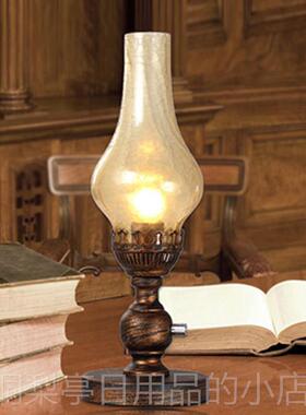 正品老式煤油灯欧式民创国复旧古台怀老家具卧室床灯头灯意可调光