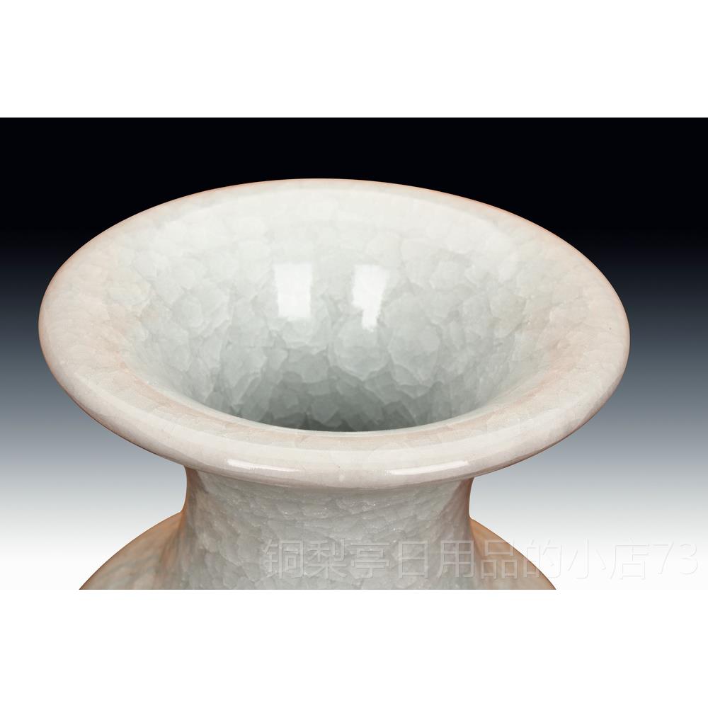 正品景德镇陶瓷花瓶钧瓷仿纹古官窑冰片裂釉花 中式家 瓶居装饰摆