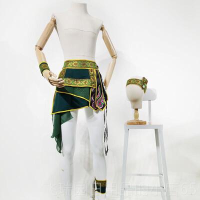 正品吉祥傣男生族艺服考成人蹈服装打鼓服蹈表演出民族舞2舞025新