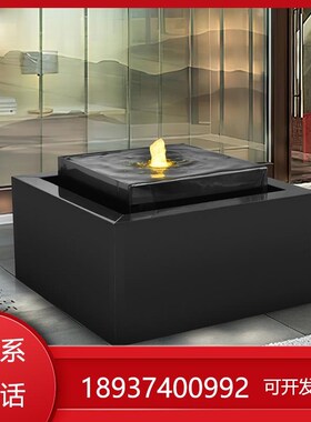 简约大型装饰品流水摆件水景酒店会所大厅现代客厅庭院不锈钢喷泉