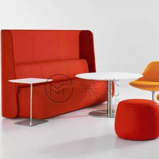 现代创意高背沙发商务酒店会所接待咖啡厅隐私洽谈U型半包围卡座