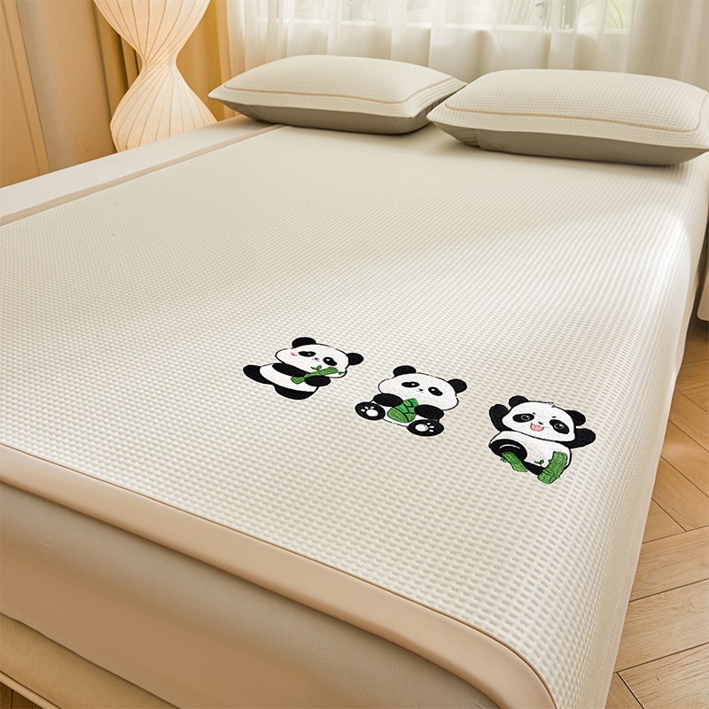 卡通冰豆豆凉席三件套夏天儿童凉感床单垫学生宿舍单人空调冰丝席