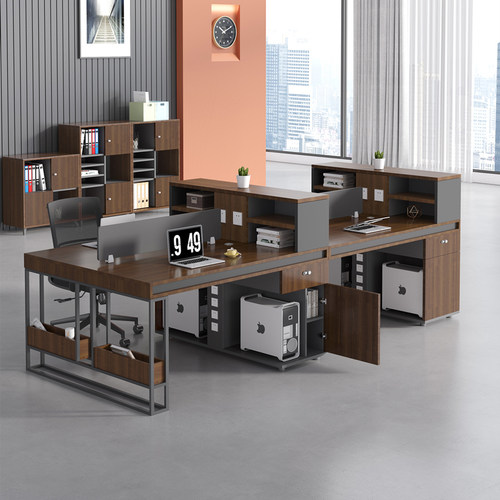 屏风职员办公桌椅组合4/6/8四人位工作卡位卡座员工电脑办公室桌