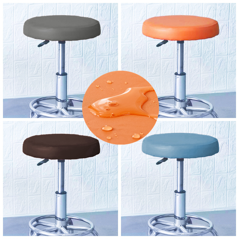 防水皮革弹力圆形凳子套罩椅子套pu美容酒吧台美发座坐垫高脚升降