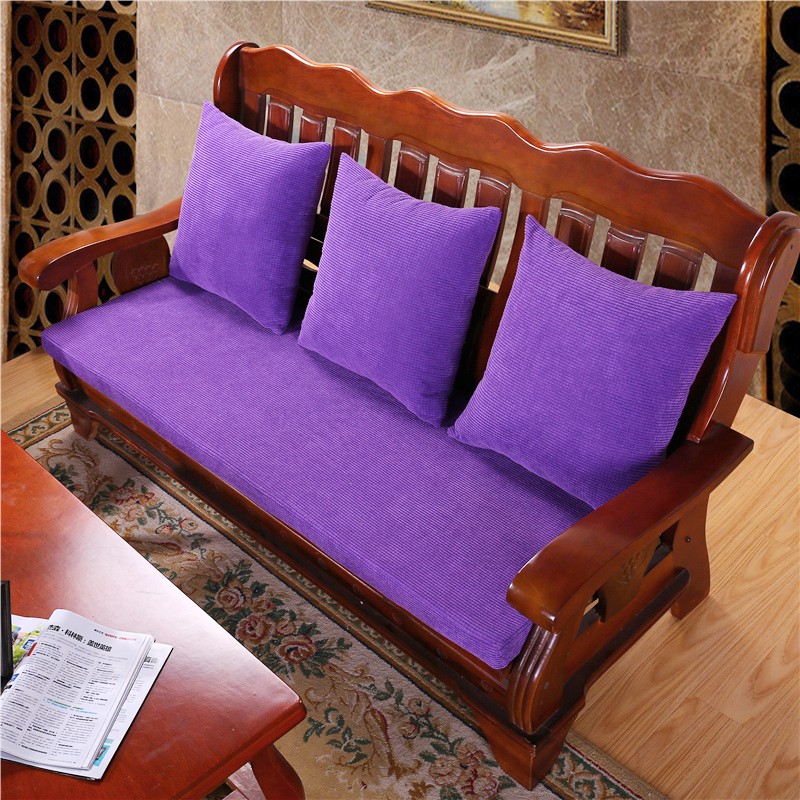 中式红实木沙发垫加厚海绵防滑三人座连体组合沙发坐垫可拆洗定做