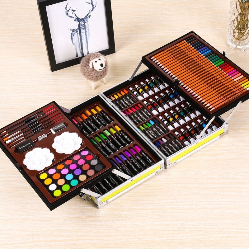 145绘画水彩笔套装儿童小学生画画颜料蜡笔画笔套装 儿童绘画工具