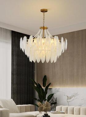 法式馨客厅室卧玻轻奢水温晶璃灯复古羽毛水晶YNK吊灯吸顶灯
