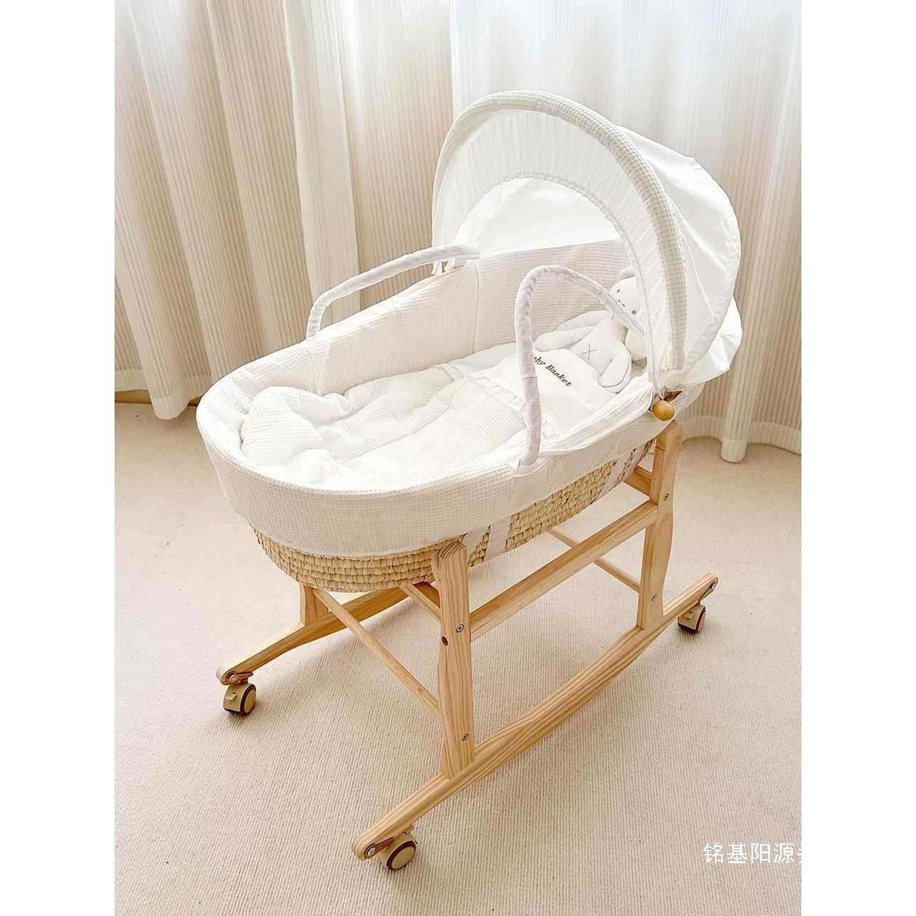 儿摇篮15281提便携小睡中篮床床手提儿篮婴儿躺椅篮手工编织