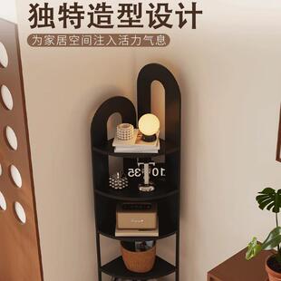 现代简约转发角子卧BRR室床头铁艺三角柜客厅沙墙角书柜多架层置