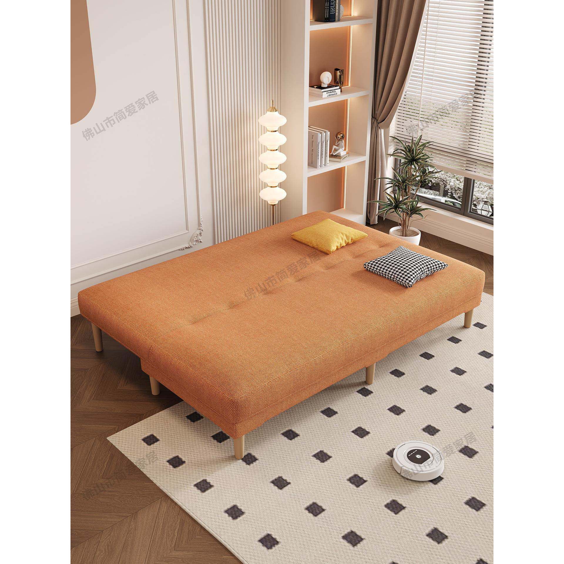 可拆洗功能折叠布艺沙发床公多寓出租房小户两型沙客985厅用网红