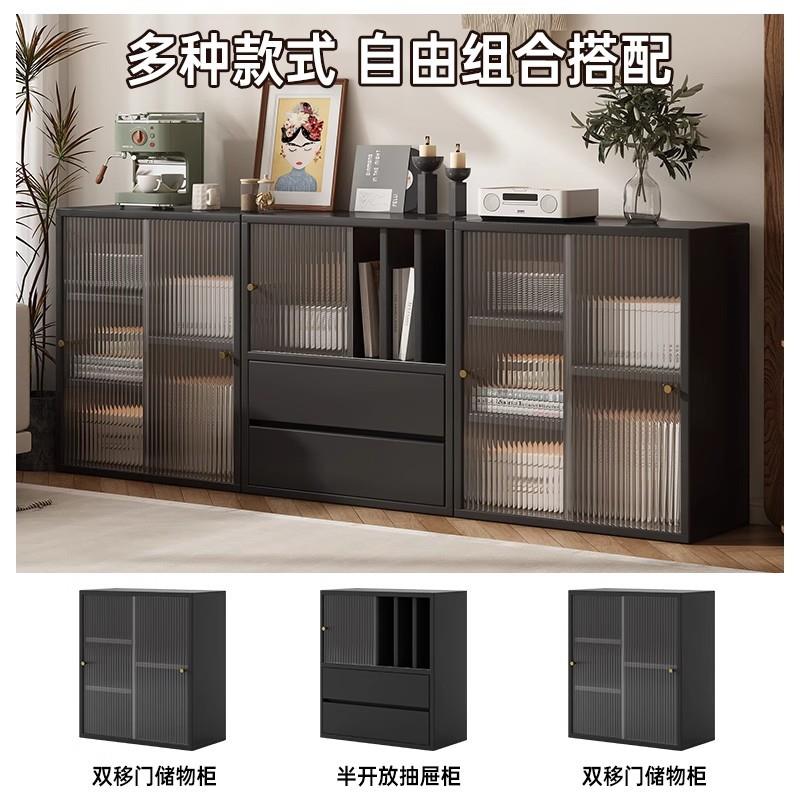 实木GQP柜自由组纳合卡家莱克书日式矮柜用防尘收靠墙带柜门储物