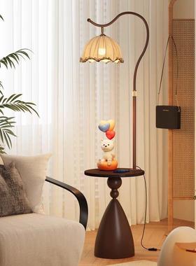 落地灯客沙发边中古IMV法美厅式式复古床头置几物架一体卧室立式