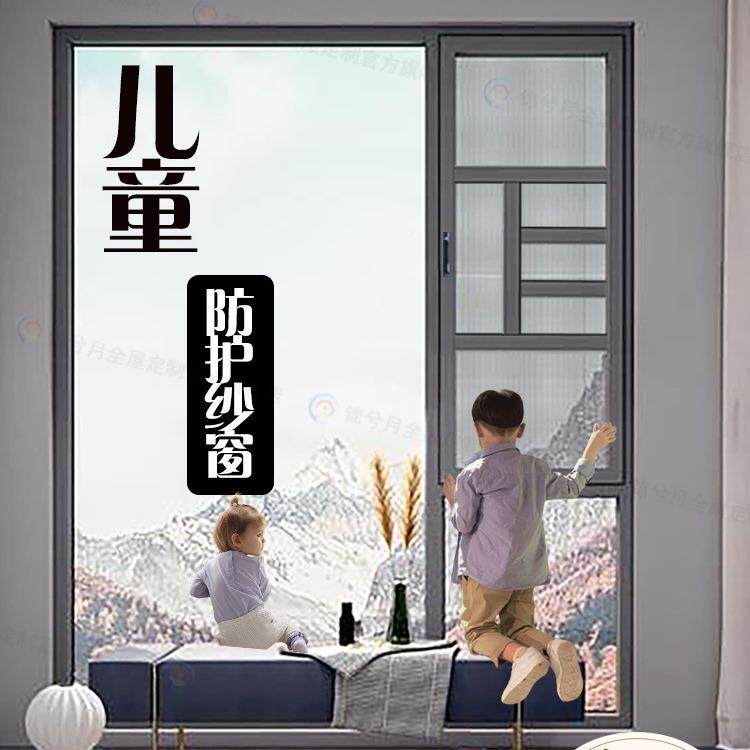 外开窗刚纱窗盗推拉式铝合金防XQQ蚊防可拆卸金纱窗定制防护栏网