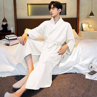 袍浴情衣睡棉袍纯棉毛巾料白色58822加厚全吸浴水男女侣长款秋冬