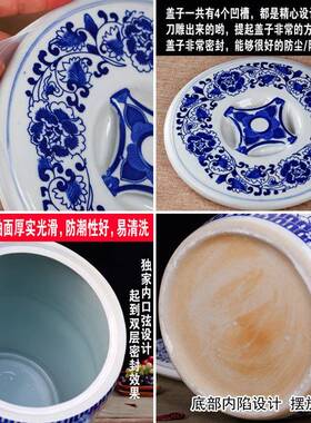 20斤缸30斤装陶瓷米大米桶0家用菜FCQ缸5油斤带盖密封面缸水缸腌