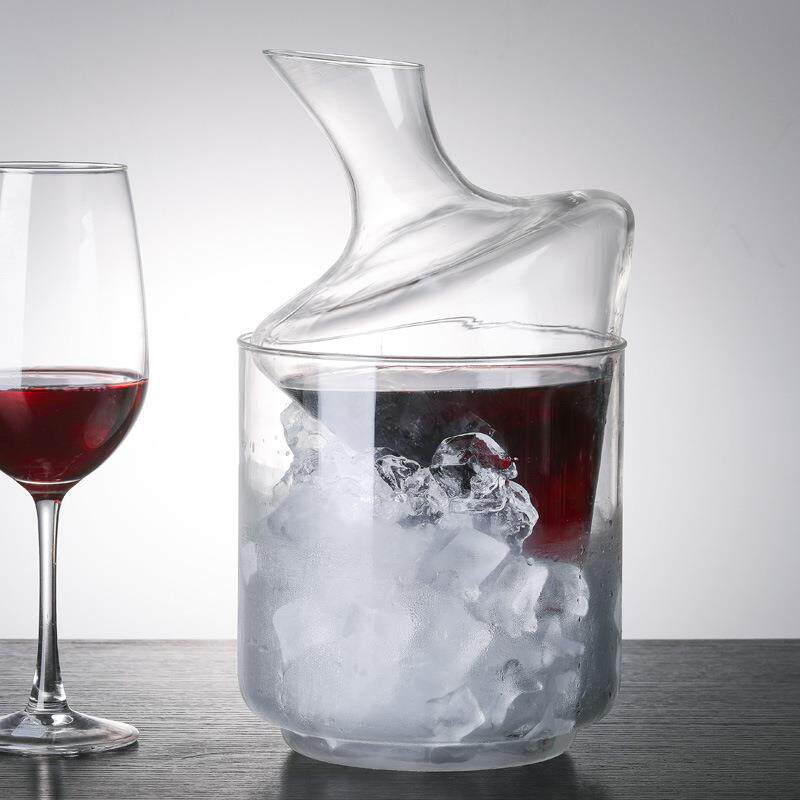 玻璃冰桶红酒旋酒醒酒器设计感002转壶创意分酒器酒家用酒具套装