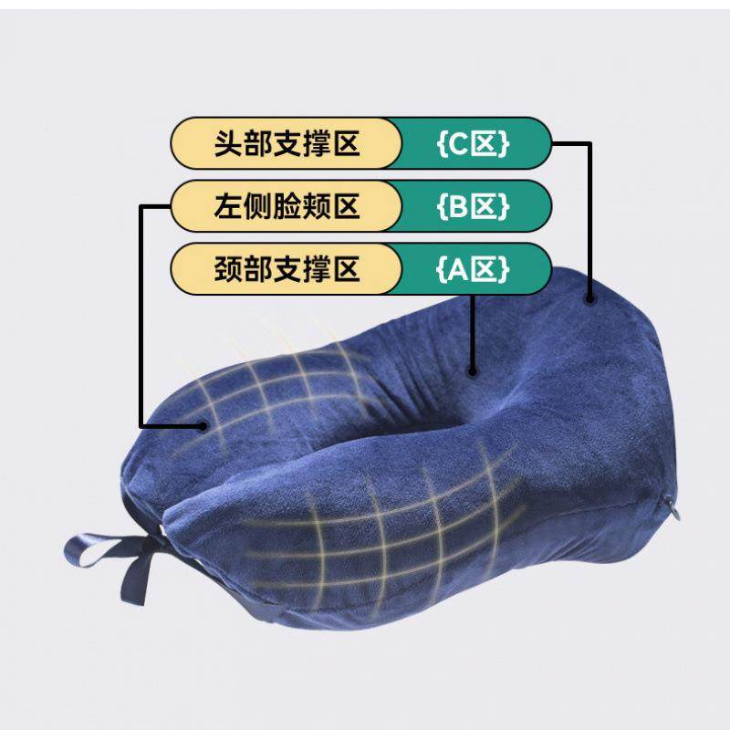 携成收人泰国天6666然乳胶U便型枕可调节U型旅枕芯行纳护颈枕