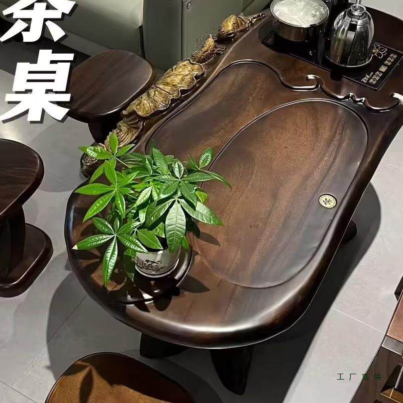 桃木F95T666M根雕茶台实木茶几梨整体胡树根茶桌原树头木雕刻花木